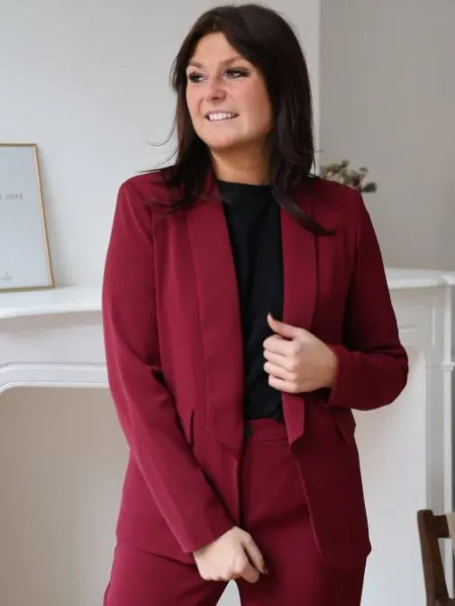 Sale Juste Elles Blazer Ornella Bordeaux