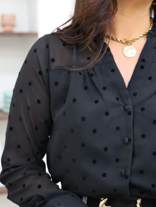 Best Juste Elles Blouse Assia Noir