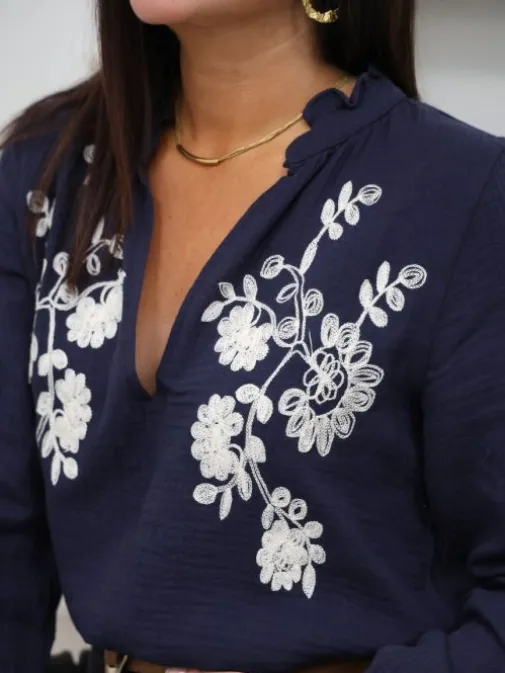 Outlet Juste Elles Blouse Delphine Marine