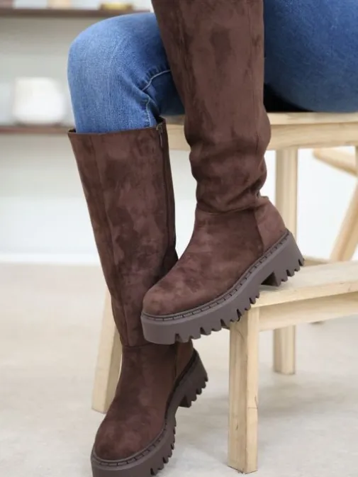 Outlet Juste Elles Bottes Jemma Chocolat