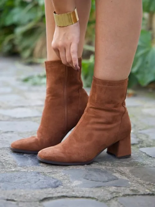 Outlet Juste Elles Bottines Sarah Camel