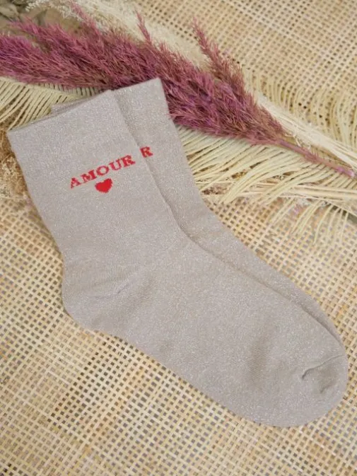 Hot Juste Elles Chaussettes Amour Beige