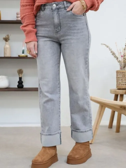 Flash Sale Juste Elles Jean Wide leg Marilou Gris