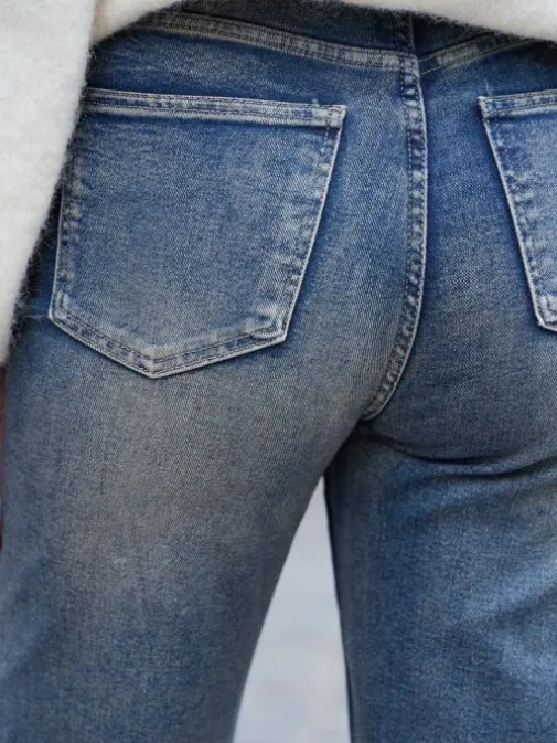 Shop Juste Elles Jeans Alix Bleu foncé