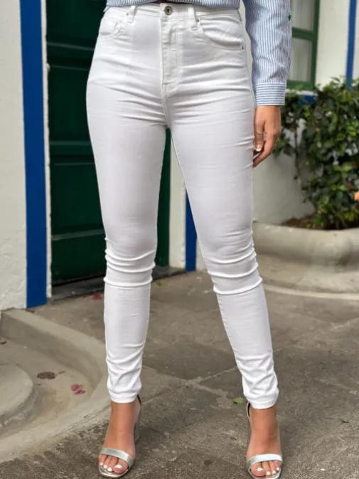 Fashion Juste Elles Jeans Alma Blanc