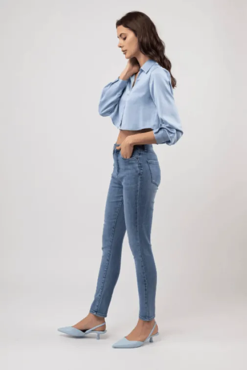 Fashion Juste Elles Jeans Karolane Bleu