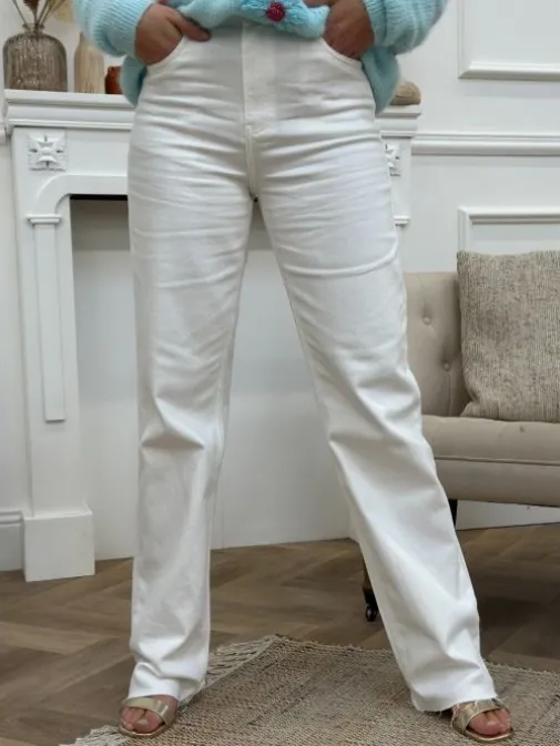 Cheap Juste Elles Jeans Lilian Blanc