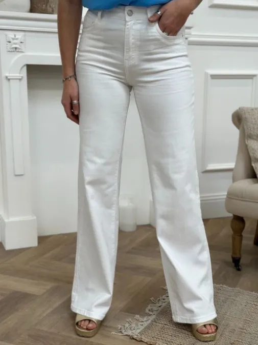 Cheap Juste Elles Jeans Tania Blanc