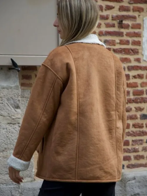 Cheap Juste Elles Manteau Linn Tabac