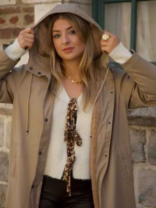 Shop Juste Elles Manteau Lucie Camel