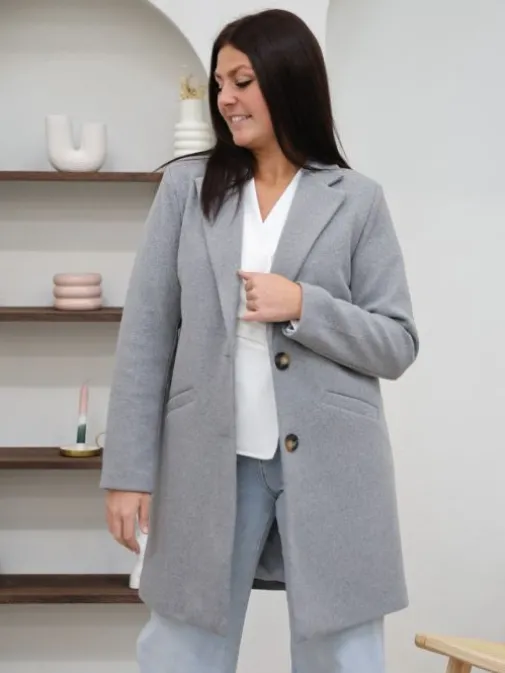 Best Juste Elles Manteau Nella Gris