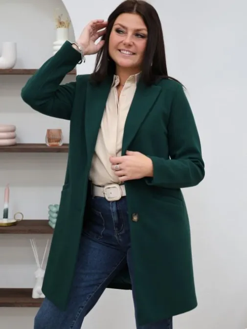 Sale Juste Elles Manteau Nella Vert Sapin