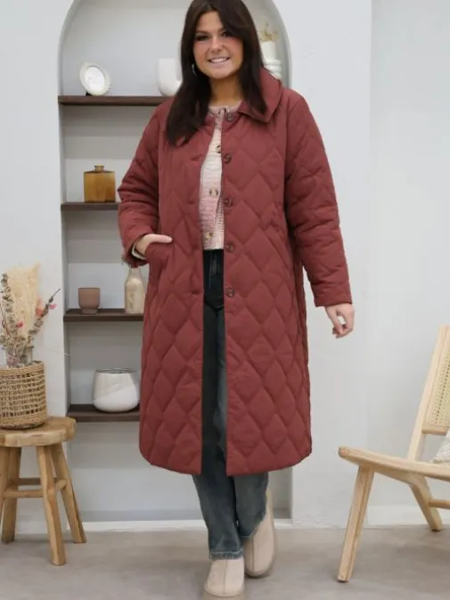 Best Sale Juste Elles Manteau Nora Bordeaux