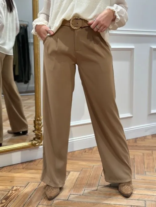 Sale Juste Elles Pantalon Ariella Camel