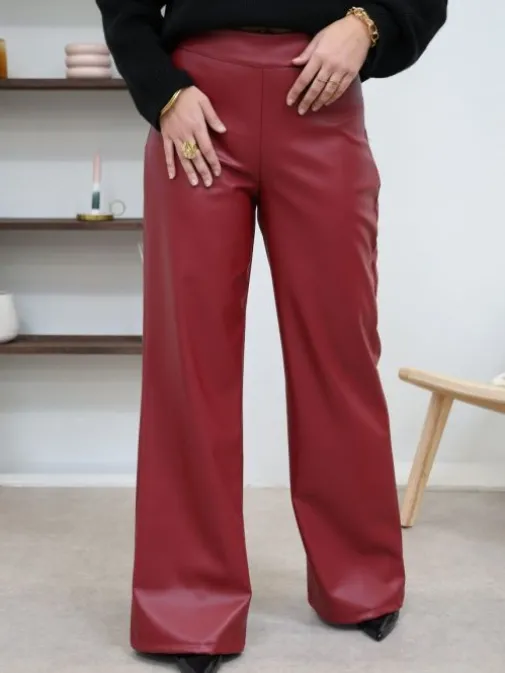 Cheap Juste Elles Pantalon Garance Burgundy