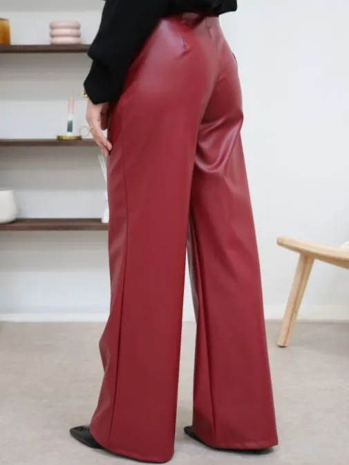 Cheap Juste Elles Pantalon Garance Burgundy