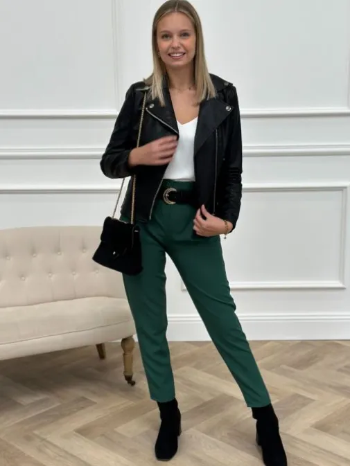 Cheap Juste Elles Pantalon Loralie Vert Sapin