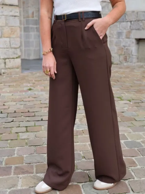 Flash Sale Juste Elles Pantalon Louise Chocolat