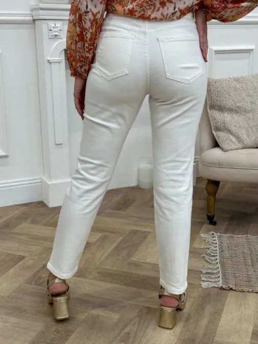 Online Juste Elles Pantalon Lylou Blanc