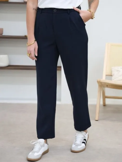 Fashion Juste Elles Pantalon Ornella Marine