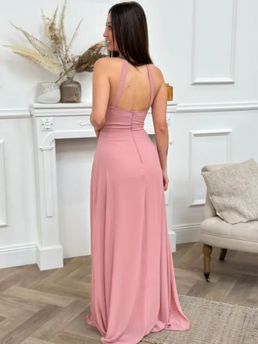 Fashion Juste Elles Robe longue Dianne Vieux Rose