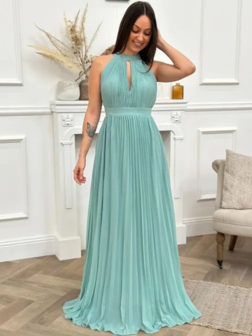 Cheap Juste Elles Robe longue Doriana Vert Sauge