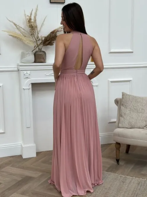 Cheap Juste Elles Robe longue Doriana Vieux Rose