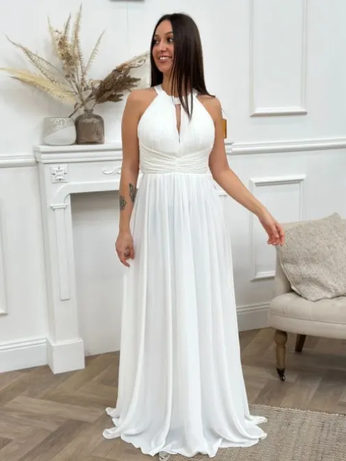 Best Juste Elles Robe longue Garance Blanc