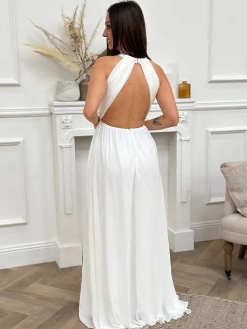 Best Juste Elles Robe longue Garance Blanc