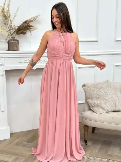 Cheap Juste Elles Robe longue Garance Vieux Rose