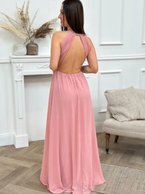 Cheap Juste Elles Robe longue Garance Vieux Rose