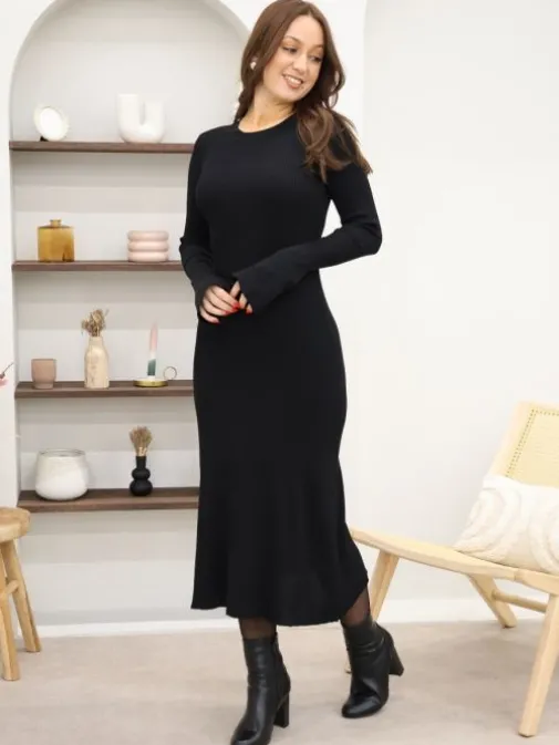 Online Juste Elles Robe longue Gilda Noir