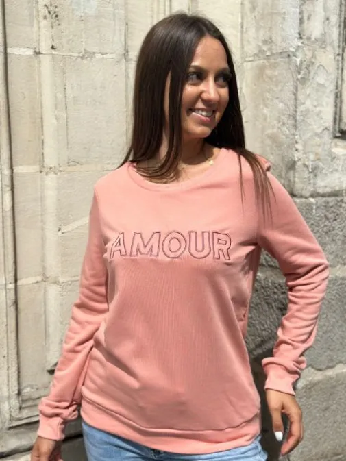 Outlet Juste Elles Sweat Mathilde Rose