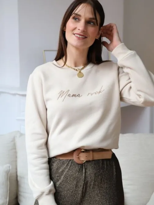 Online Juste Elles Sweat Pauline Beige