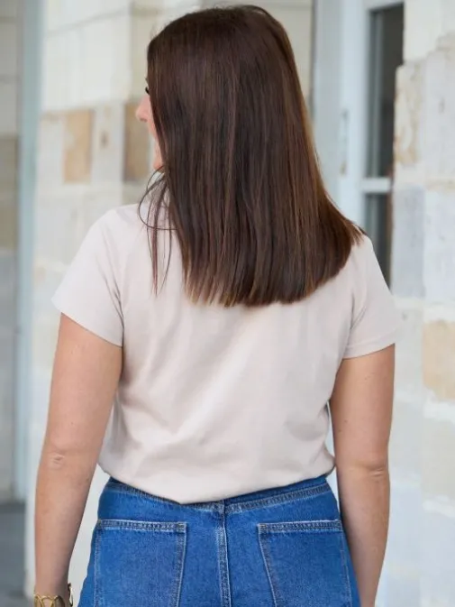 Sale Juste Elles Tee shirt Léopoldine Beige/Or