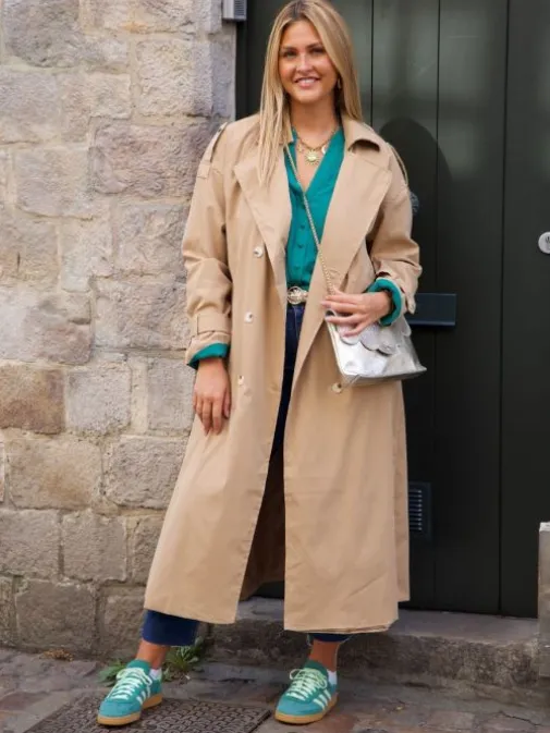 Online Juste Elles Trench Emeline Camel