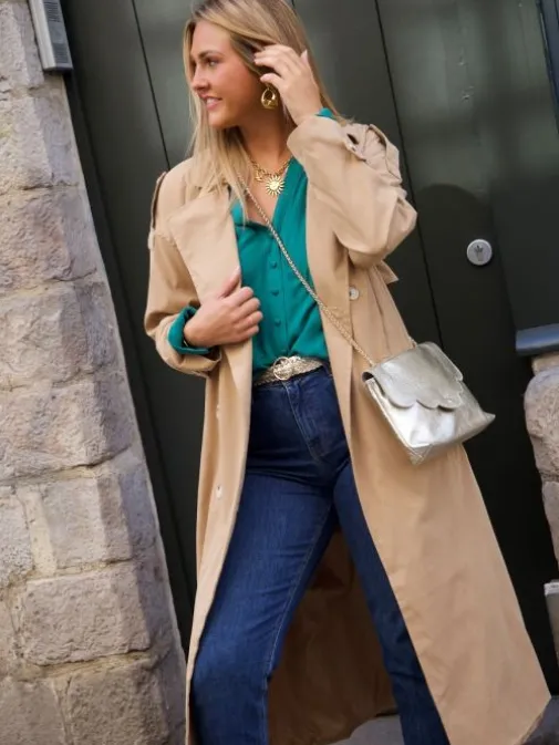 Online Juste Elles Trench Emeline Camel