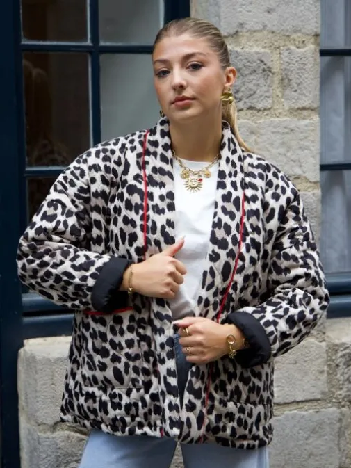 Fashion Juste Elles Veste Ortence Leopard